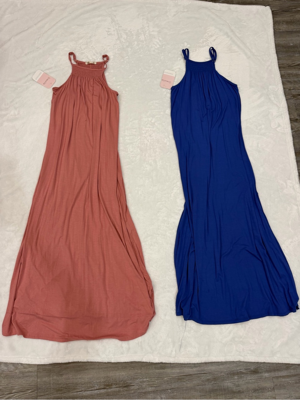 NWT Women’s 2 Halter Maxi Dress - Blue, Pink